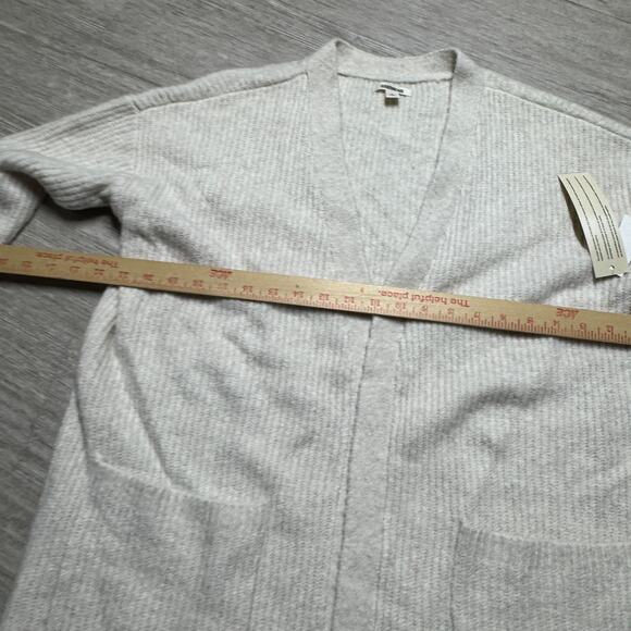 Goodthreads Cardigan Sweater Womens M NWT Wool Blend Oatmeal Heather Open Front - Picture 4 of 7